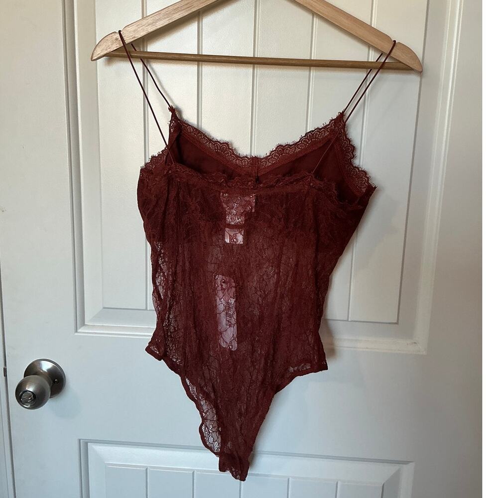NWT Olia Late Night Lace Bodysuit Medium Amber/Umber - Picture 2 of 5